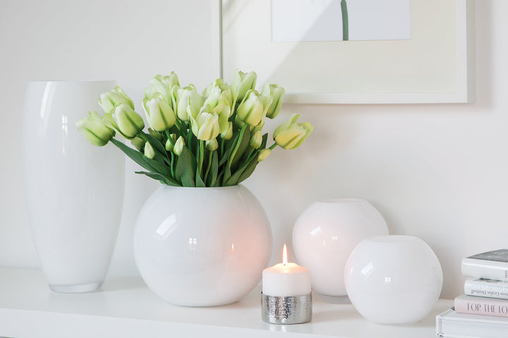FINK - 115278 - MOON - Glas Vase, Opalglas weiss 16cm, Fink