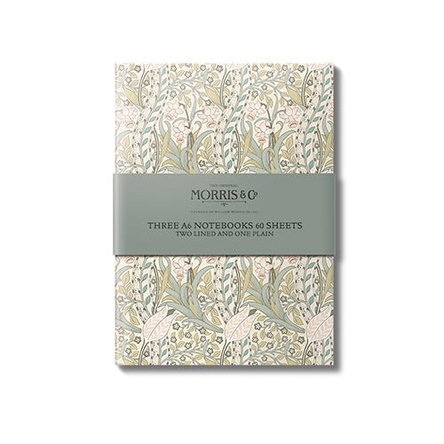 chi - WMSA6NTBKS - Notizbuch A6 Set 3 Bücher, chic.mic, 60 Seiten, William Morris Motive