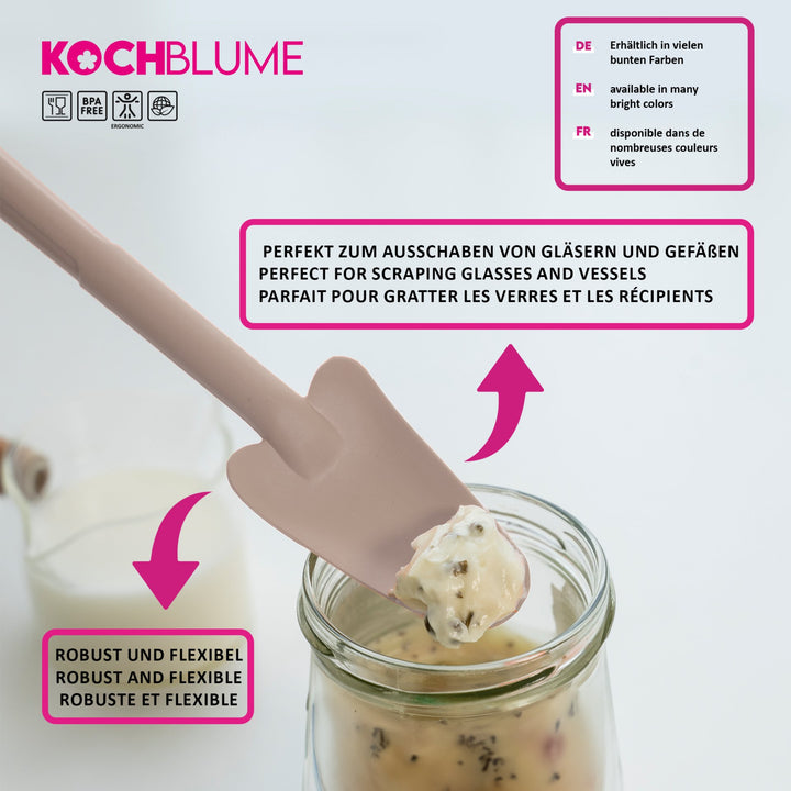 KOBL - 22974.05 - Restelöffel 20cm, KochBlume, Silikon, Edelstahl, pink