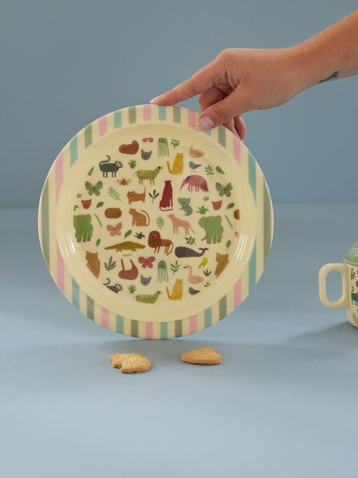 ri - KILPL - SWJUNTOTO - rice - Kinder Lunch Teller mit süßem Dschungel - Print, 22cm