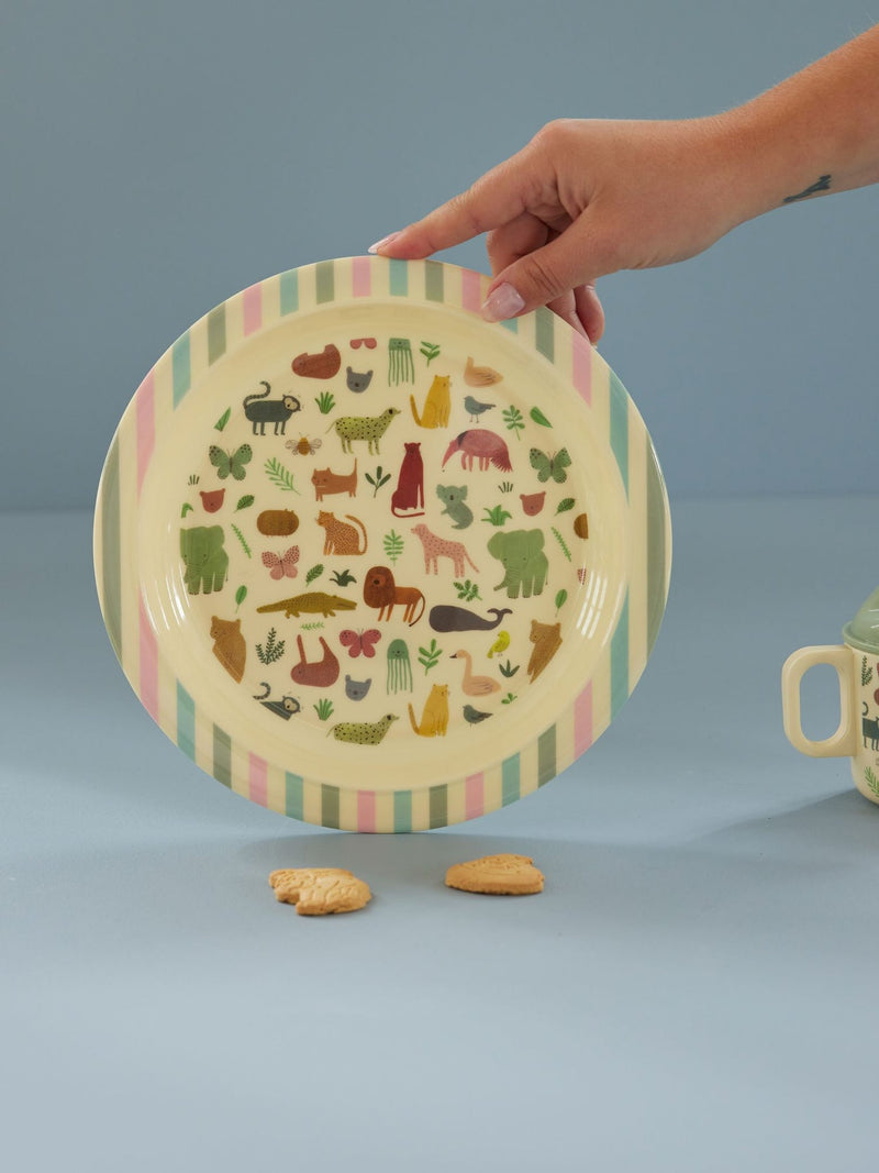ri - KILPL - SWJUNTOTO - rice - Kinder Lunch Teller mit süßem Dschungel - Print, 22cm