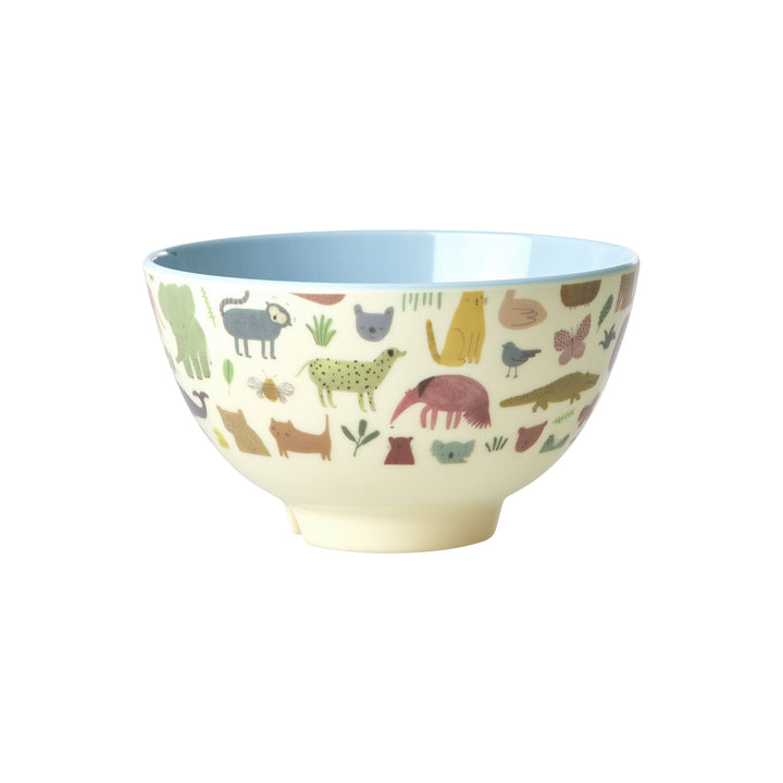 ri - MELBW - SSWJUNMI - rice - Schale mit Sweet Jungle Print - Dusty Blue - Klein, 300ml