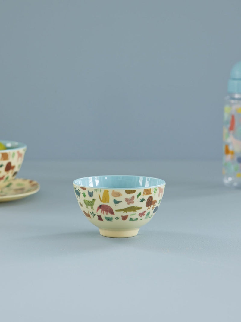 ri - MELBW - SSWJUNMI - rice - Schale mit Sweet Jungle Print - Dusty Blue - Klein, 300ml
