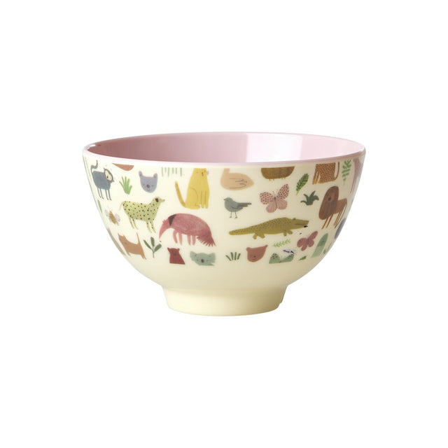 ri - MELBW - SSWJUNSI - rice - Schale mit Sweet Jungle - Print - Rosa - Klein, 300ml