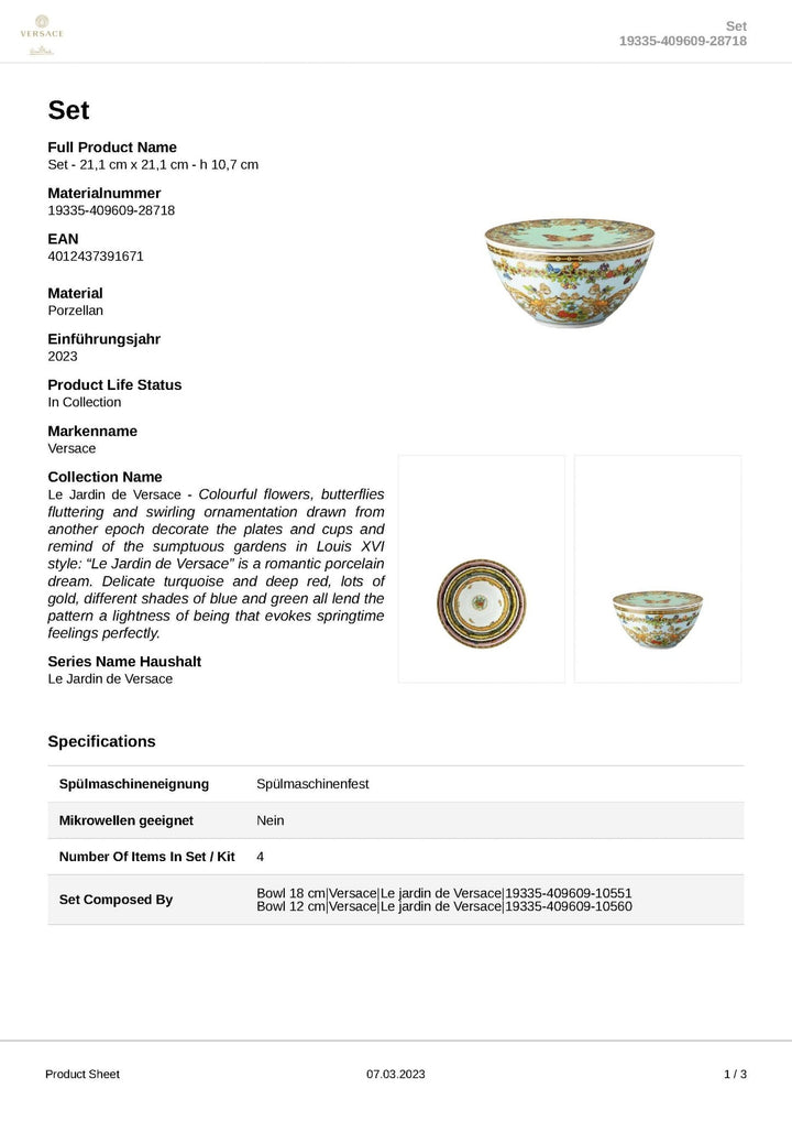 19335 - 409609 - 28718 - Rosenthal Versace - Le jardin de Versace &