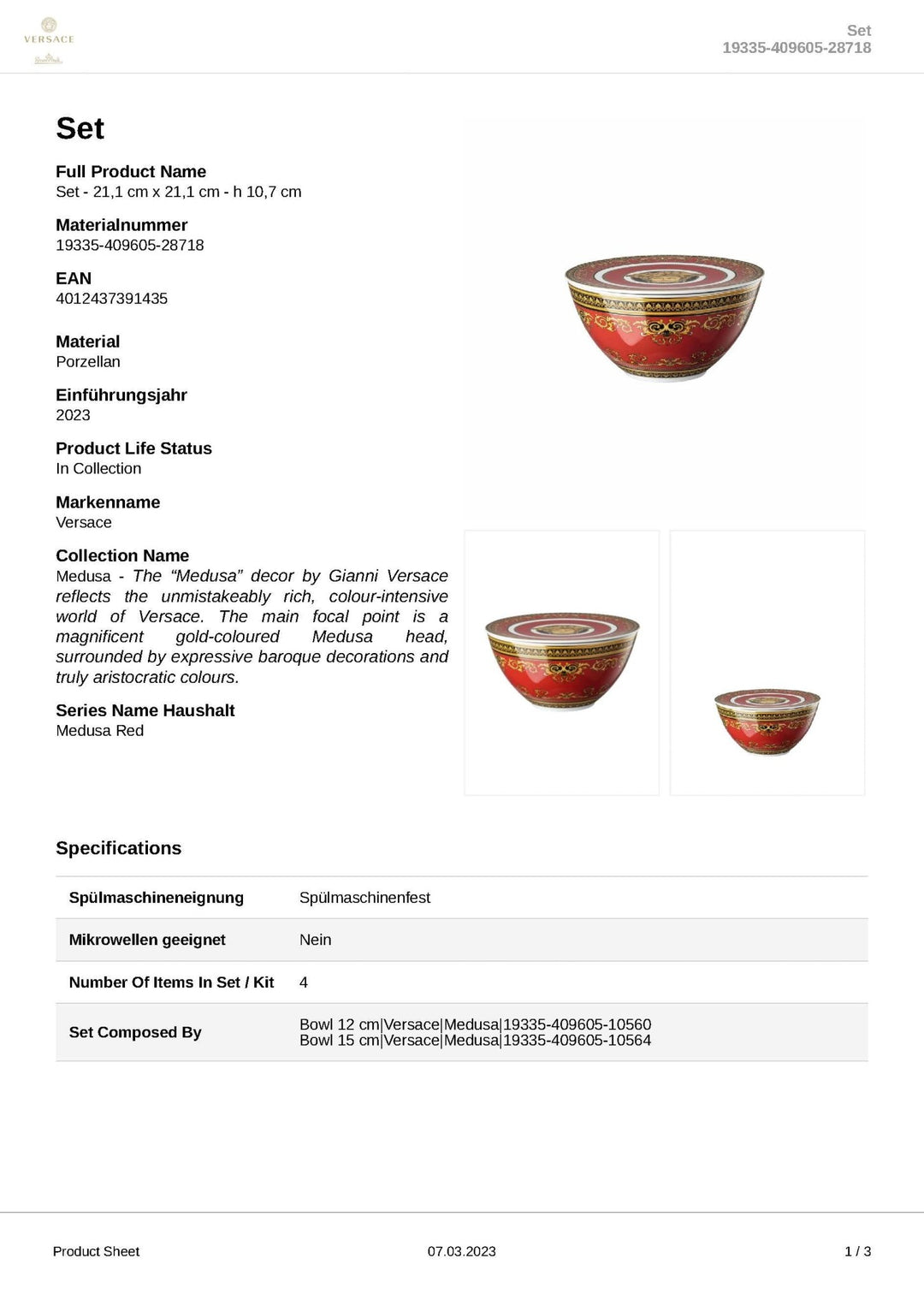 19335 - 409605 - 28718 - Rosenthal Versace - Medusa &