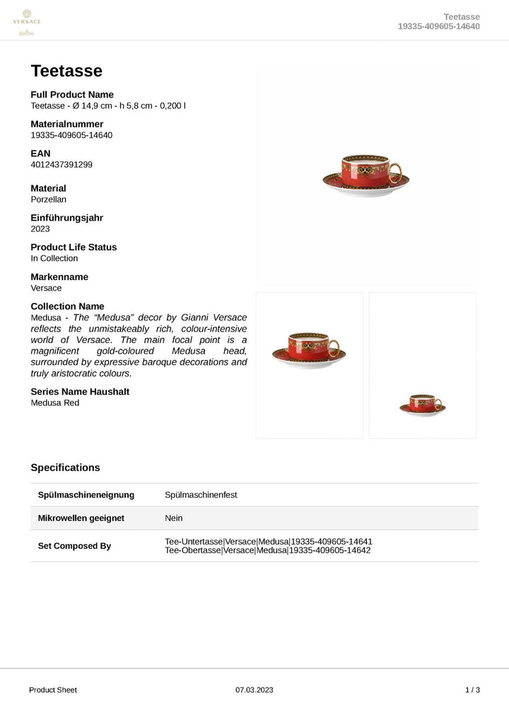 19335 - 409605 - 14640 - Rosenthal Versace - Medusa &
