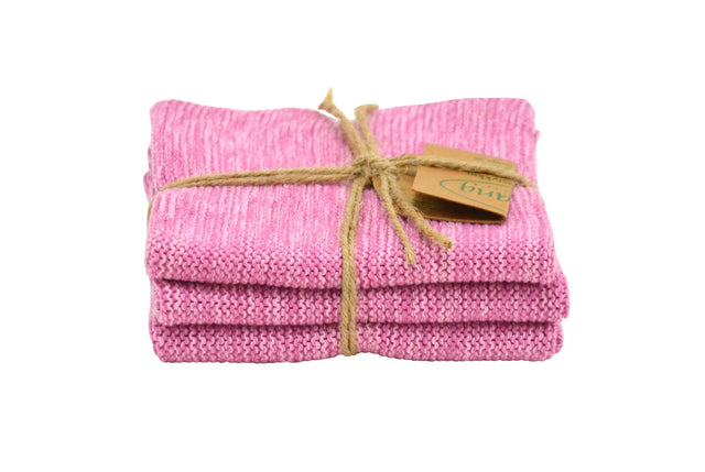 SOL - O1718 - Solwang Bio Wischtücher '3 Stück gestrickte BIO Wischtücher' Rosa multi Bio