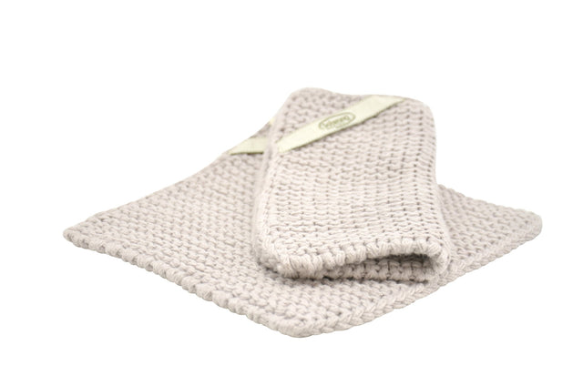 SOL-P85 - Solwang Topflappen '2 Stück gestrickte Topflappen' Light warm grey