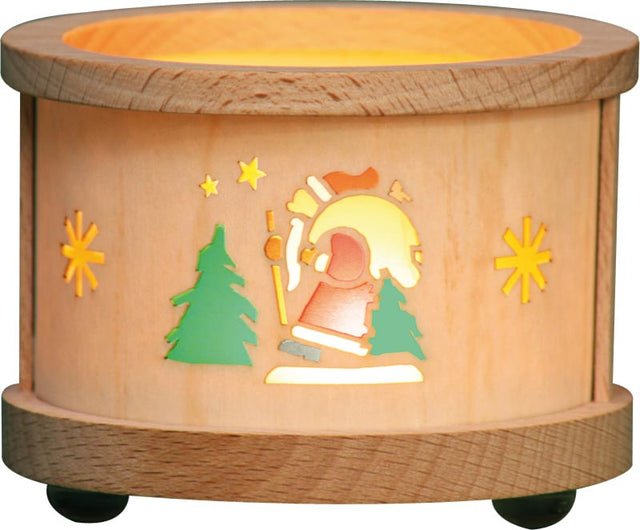 RGL - 4383 - Teelichtlaterne aus Holz, Weihnachtsmann, Glässer Volkskunst, 5,5cm