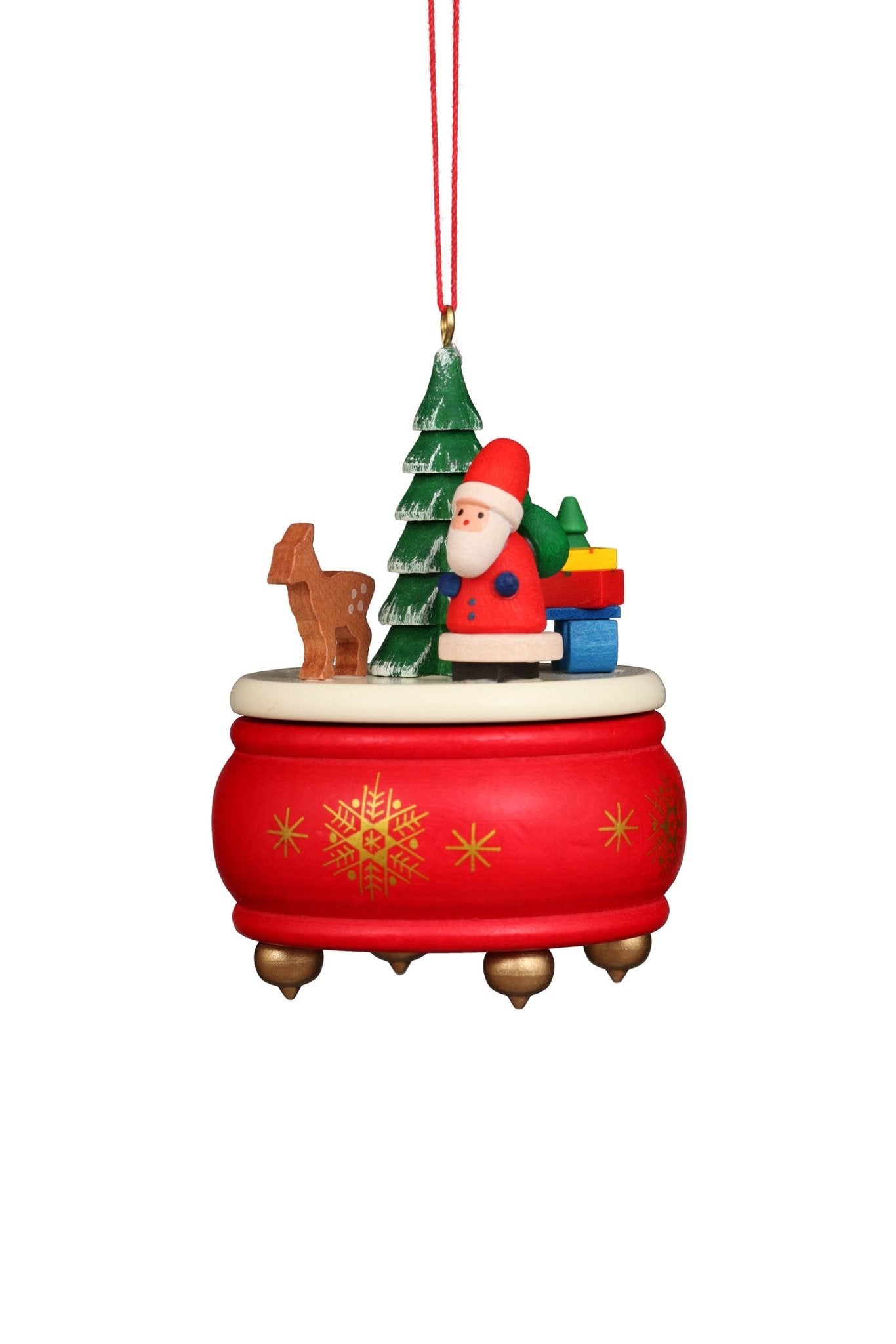 ULB - 100924 - Ulbricht Baumschmuck 'Spieldose rot mit Weihnachtsmann - 7.7cm' 2022