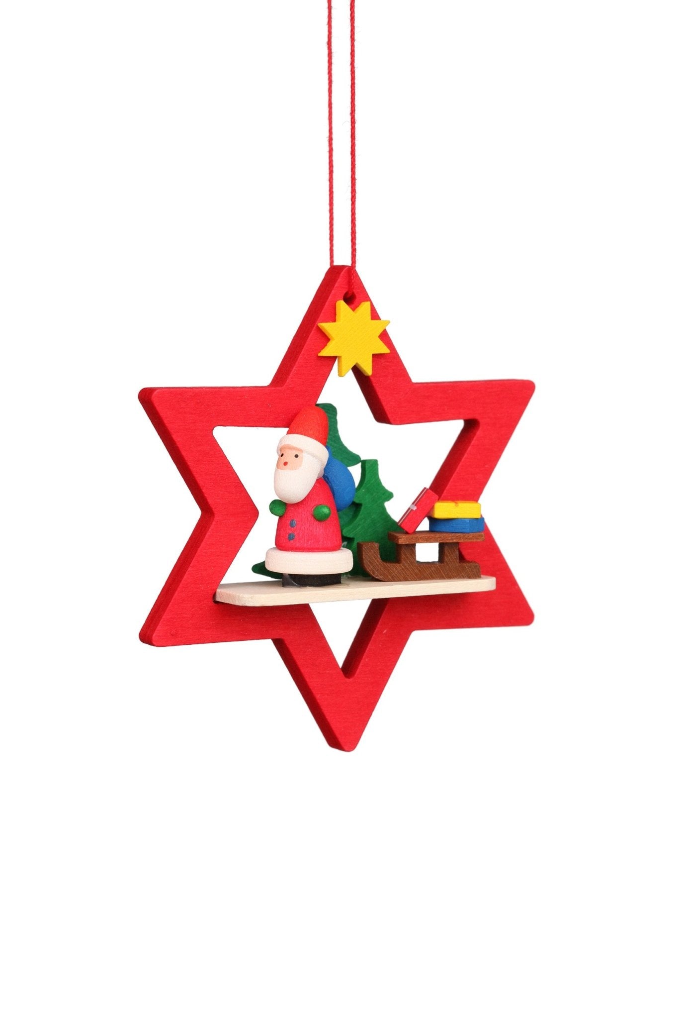 ULB - 100857 - Ulbricht Baumschmuck 'Weihnachtsmann im roten Stern - 7.8cm' 2003