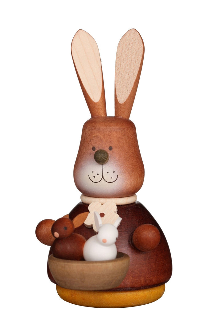 ULB - 150110 - Ulbricht Wackelmännchen - Wackelhase mit Babys natur - 9.8cm