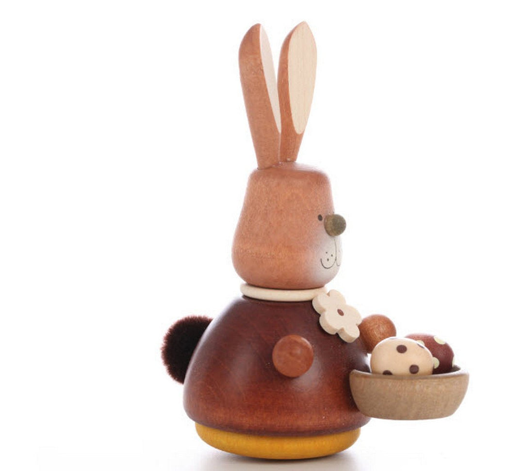 ULB - 150109 - Ulbricht himbálózó figura - Himbláló nyuszi tojástartóval, természetes - 9,8 cm
