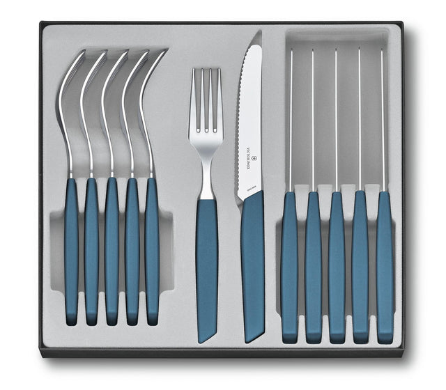 VX6.9096.11W2.12 - Victorinox, Swiss Classic, Besteckset (Tomatenmesser) 12tlg., kornblumenblau