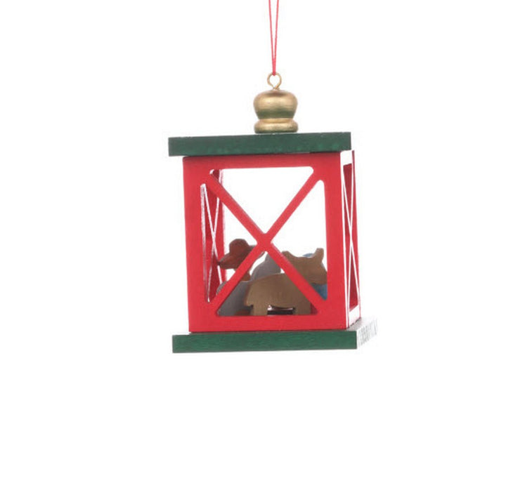 ULB - 100933 - Weihnachtslaterne mit Krippe, Baumbehang, Ulbricht - 6.8cm&