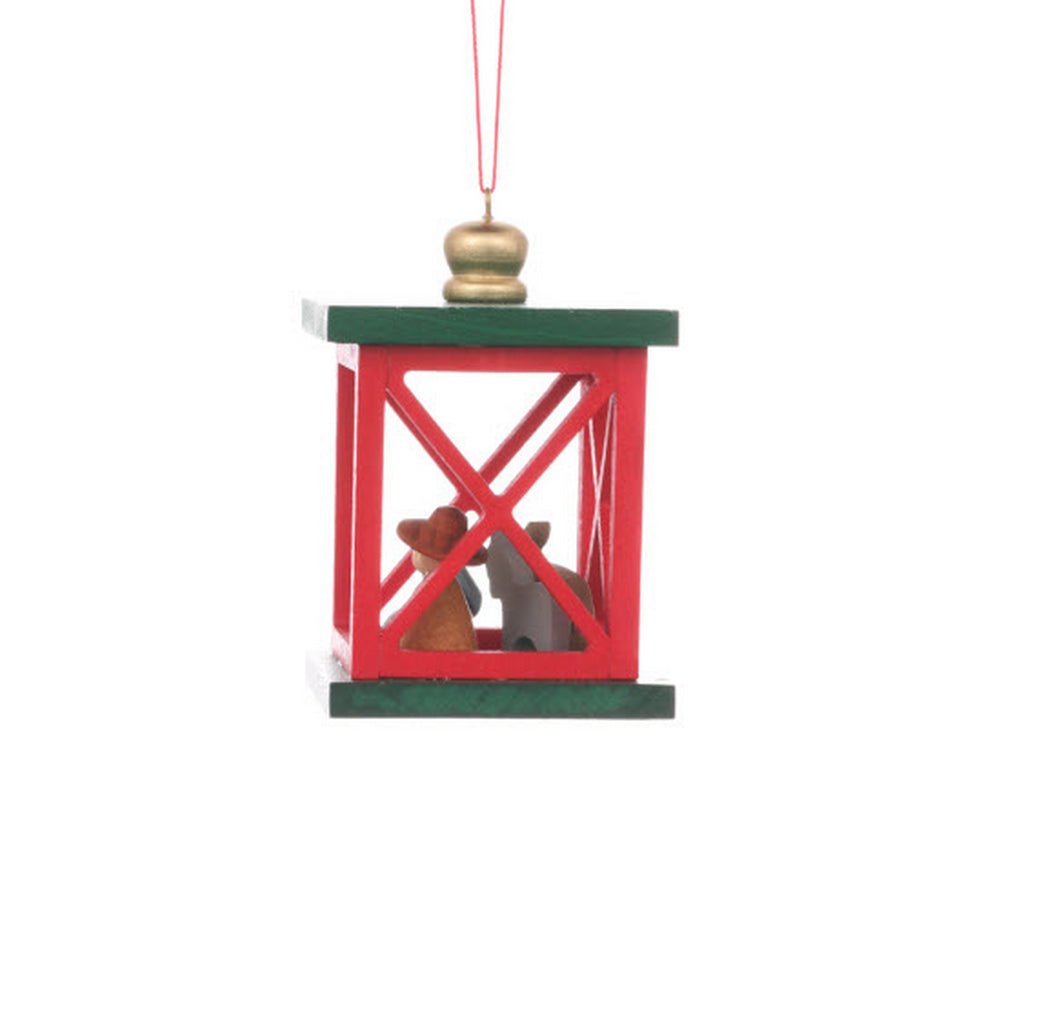 ULB - 100933 - Weihnachtslaterne mit Krippe, Baumbehang, Ulbricht - 6.8cm&