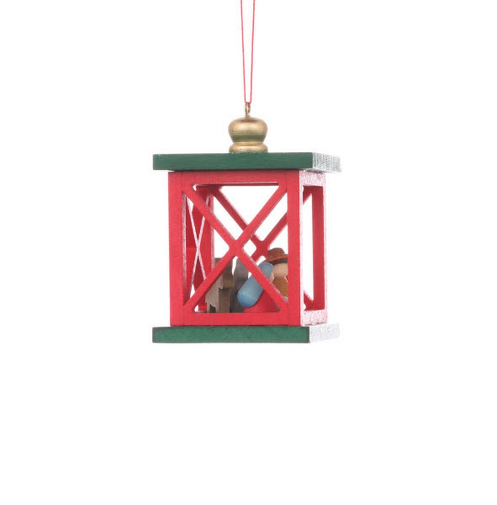 ULB - 100933 - Weihnachtslaterne mit Krippe, Baumbehang, Ulbricht - 6.8cm&