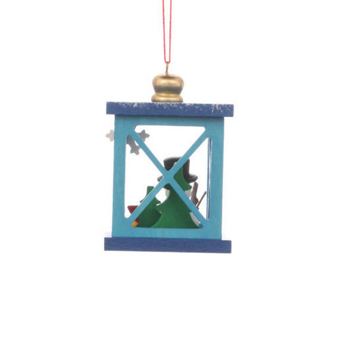ULB - 100931 - Weihnachtslaterne mit Schneemann, Baumbehang, Ulbricht - 6.8cm&