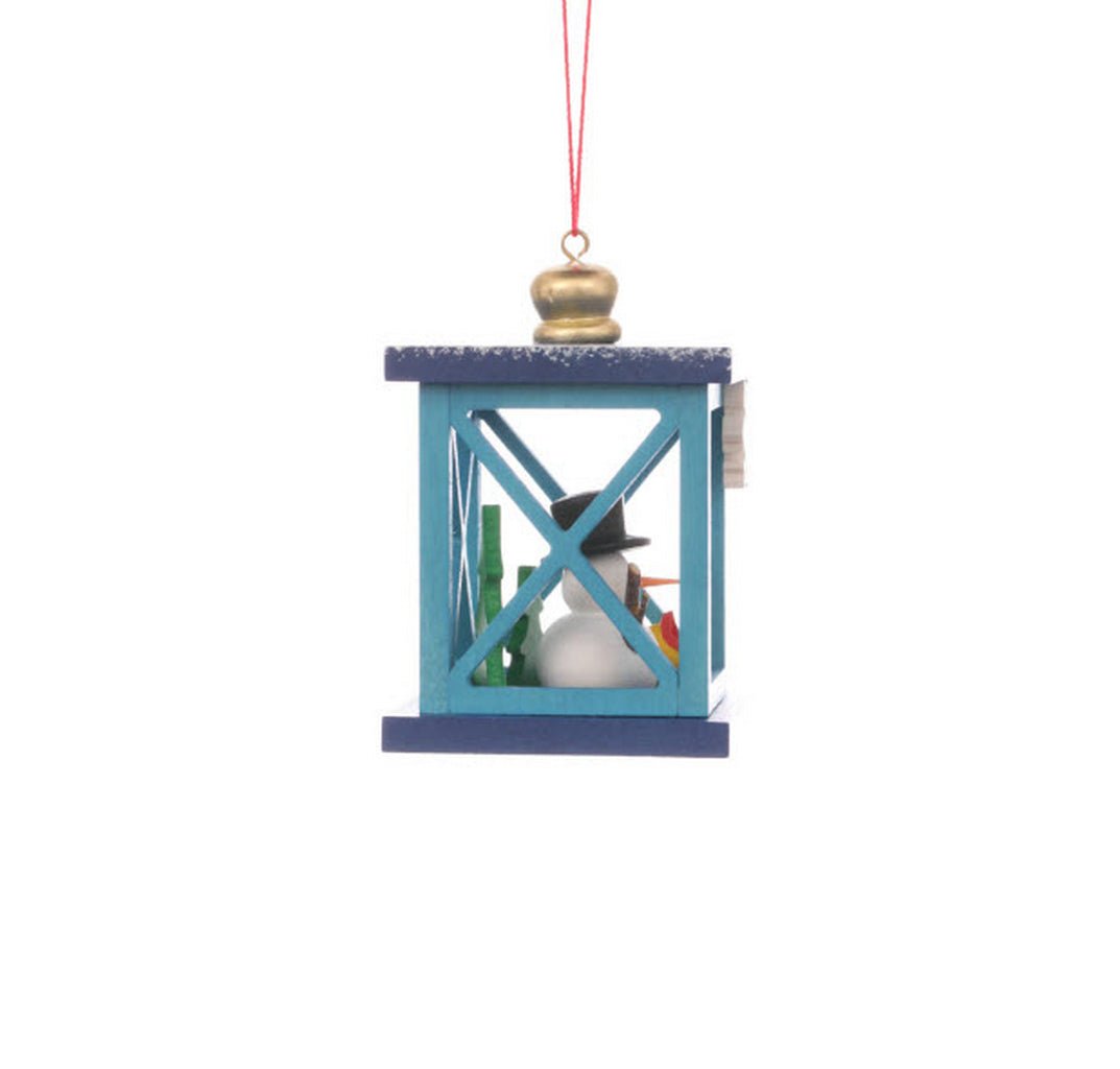 ULB - 100931 - Weihnachtslaterne mit Schneemann, Baumbehang, Ulbricht - 6.8cm&