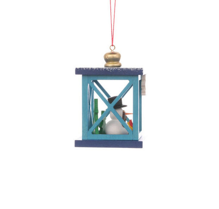 ULB - 100931 - Weihnachtslaterne mit Schneemann, Baumbehang, Ulbricht - 6.8cm&
