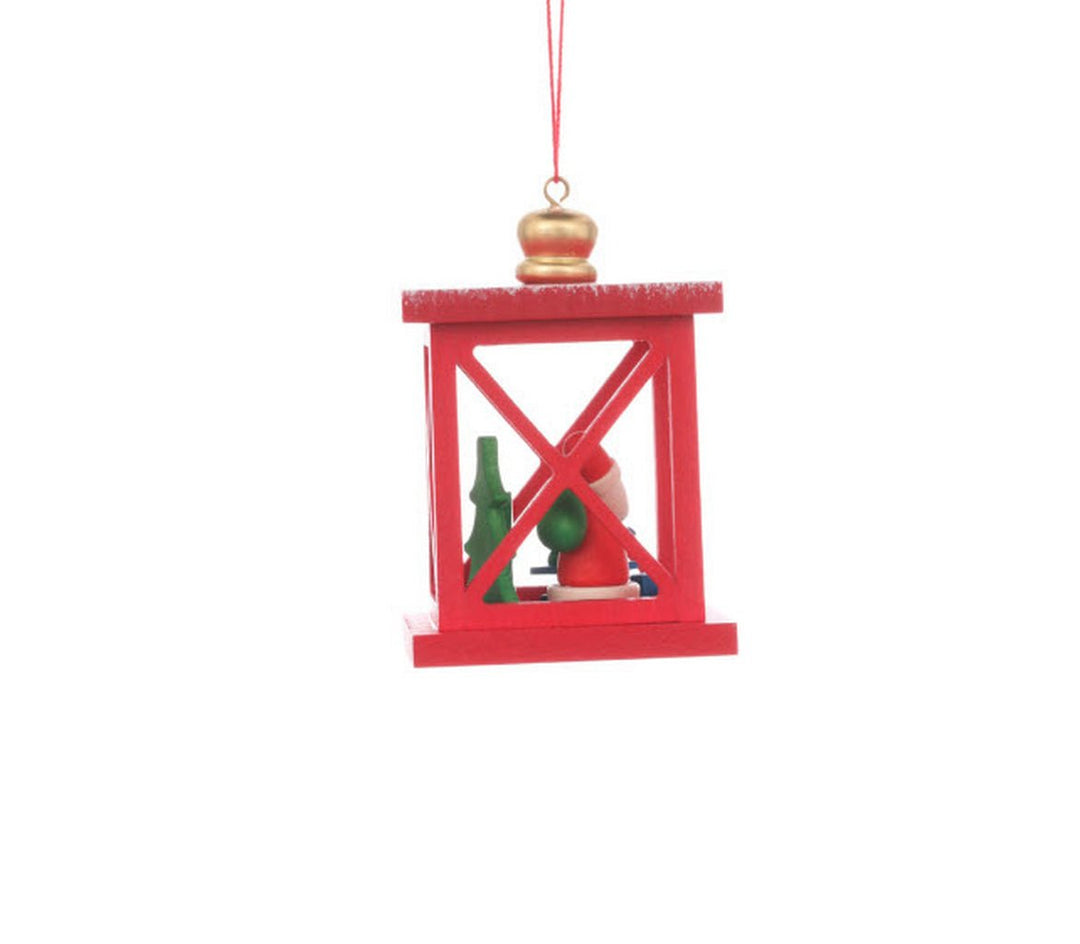 ULB - 100932 - Weihnachtslaterne mit Weihnachtsmann, Baumbehang, Ulbricht - 6.8cm&
