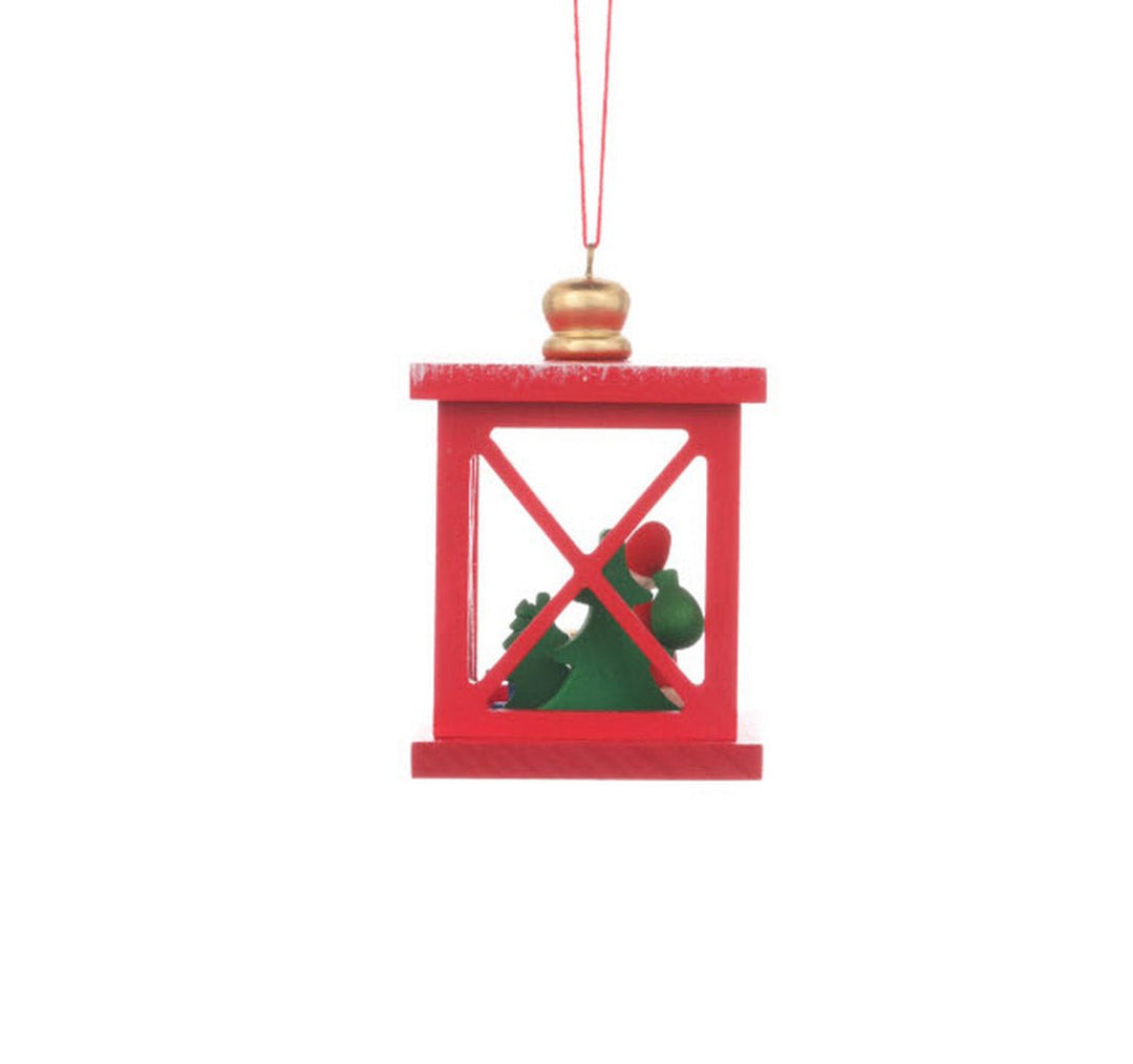 ULB - 100932 - Weihnachtslaterne mit Weihnachtsmann, Baumbehang, Ulbricht - 6.8cm&