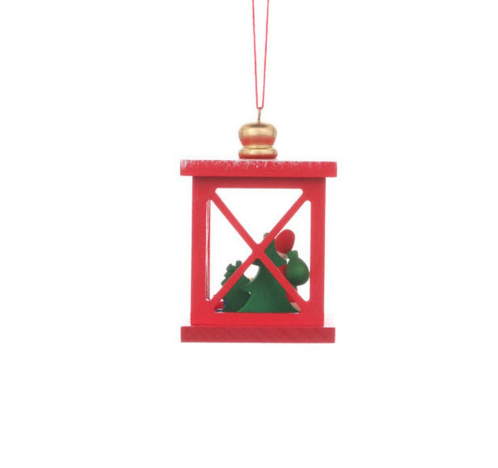 ULB - 100932 - Weihnachtslaterne mit Weihnachtsmann, Baumbehang, Ulbricht - 6.8cm&