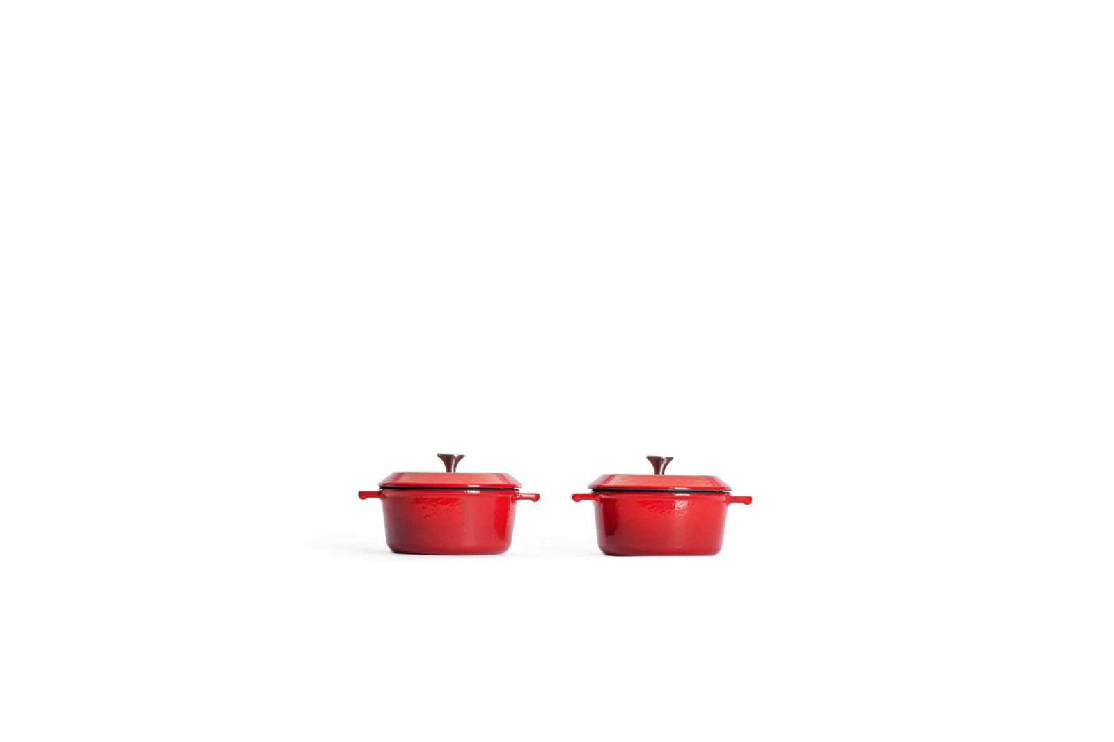 WO110CI - 010 - WOLL 'Iron set aus 2 mini Kasserollen in Chili Red Ø 10 cm, 5 cm 0,3 Lt'